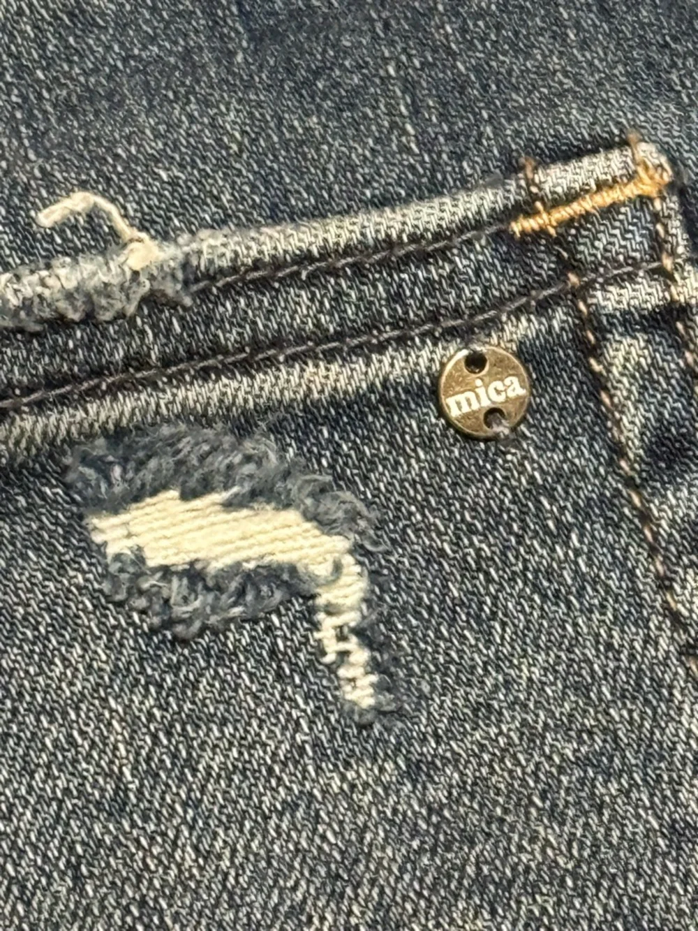Mica High-waisted Blue Wide-Leg Flare Distressed Boho Jeans Women’s Size 25 - Picture 10 of 14